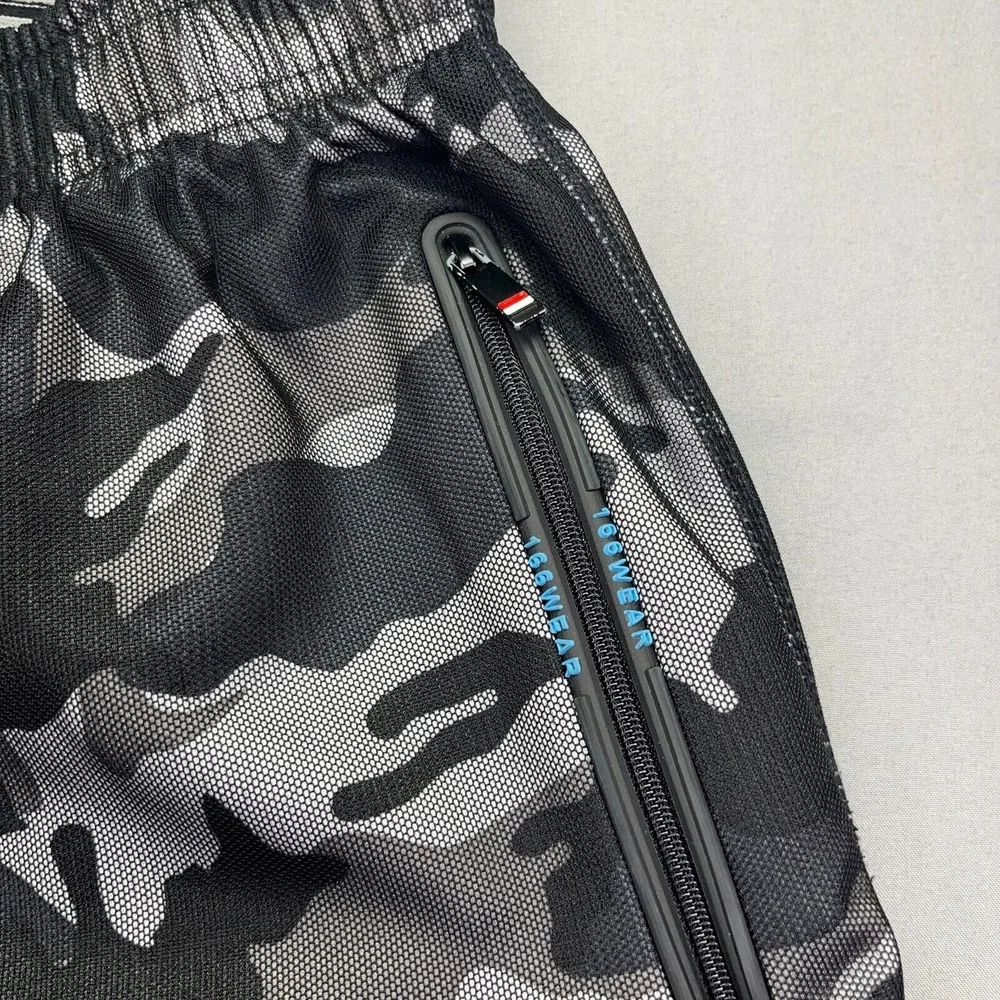 166Wear Camo Joggers Hiking Outdoor Pants Gorpcore Drawstring Waist 25 in Unisex